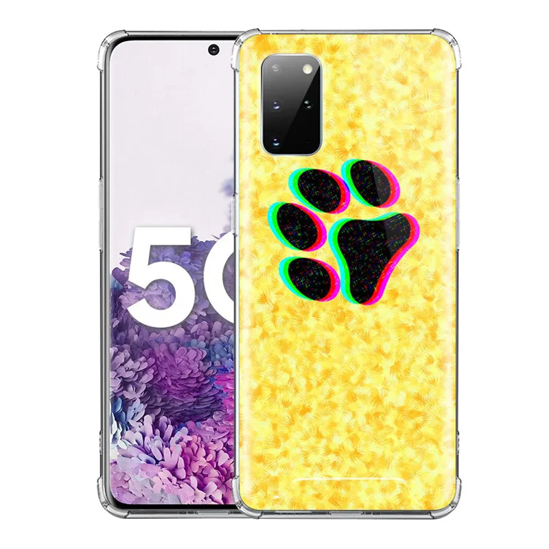 

Case for Samsung Galaxy S20 FE S10 Plus S9 S10e S8 Note 20 Ultra 10 Lite 9 Airbag Clear Phone Cover Capa Cat Dog Paw Animal Sac
