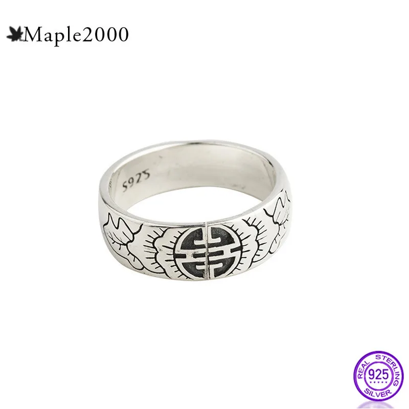 Женское Открытое кольцо с цветочным узором из стерлингового серебра s925 пробы