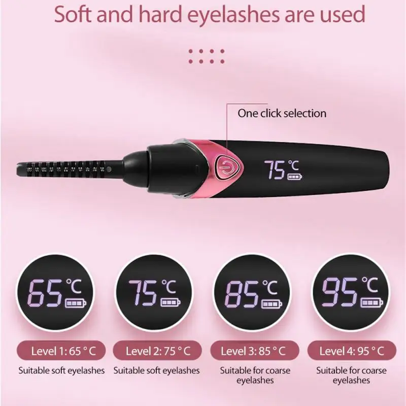 

1pc LCD Display Electric Heated Eyelash Curler Quick Heating Natural Curling Eye Lashes Curler Long Lasting Beauty Make-Up Tool