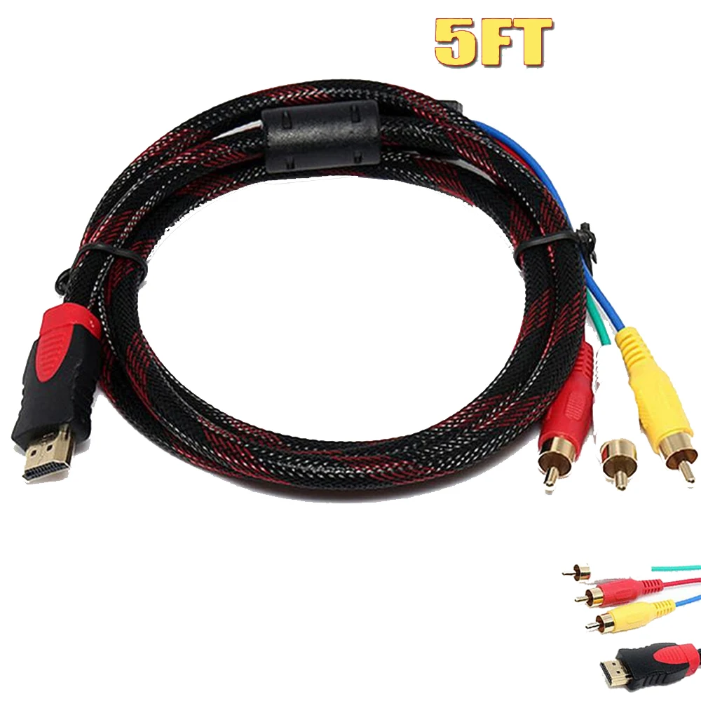 HDMI в разъем папа 3RCA 5FT Видео Аудио компонент конвертер кабель концентратор 3-RCA AV