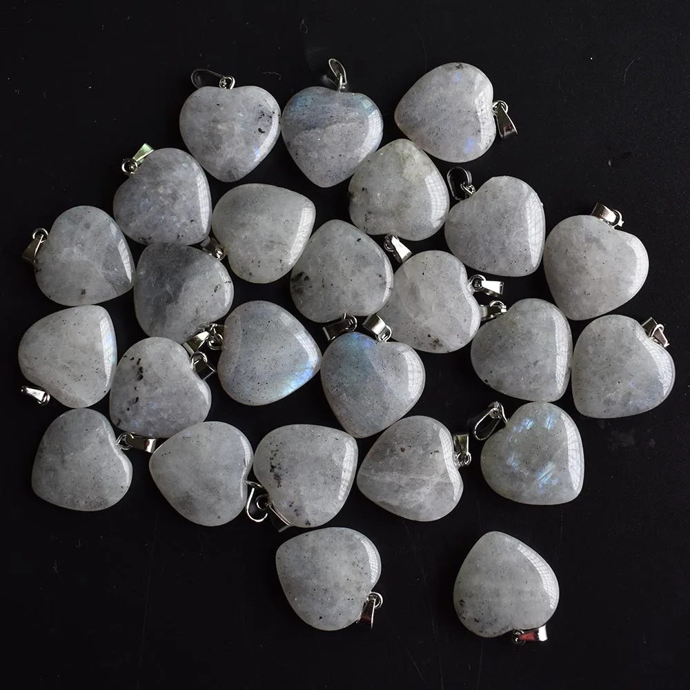 

Love Heart Stone Beads Pendants 20mm Wholesale Charms natural labradorite stone For DIY Jewelry Making Women Gift free shipping