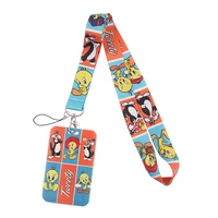 lx129 silly cat anime card sets lanyard for keys mobile phone hang rope keycord usb id card badge holder keychain diy lanyards