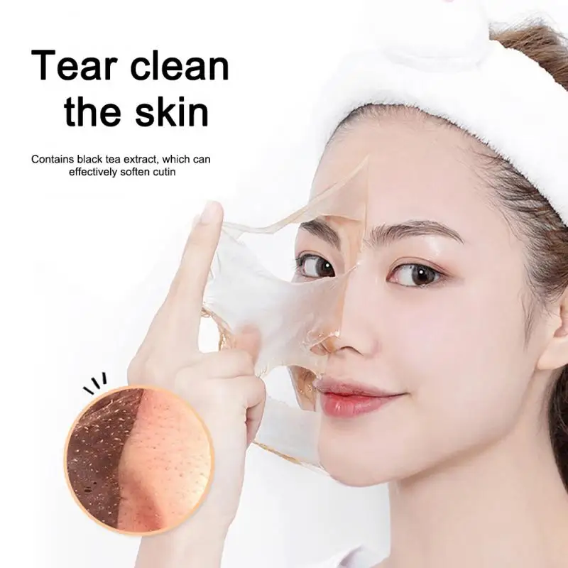 Маска QISE из черного чая отшелушивающая маска для лица очищающая поры удаления