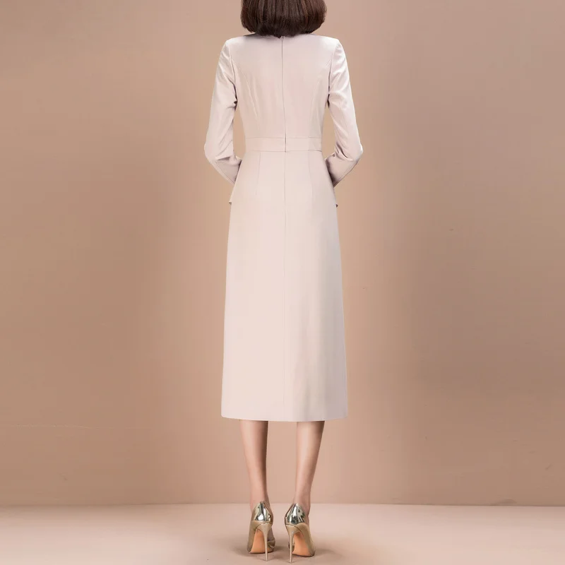 

Spring Fashion 2021 Long Sleeve Fake 2 Pieces Women Dress for Ladies