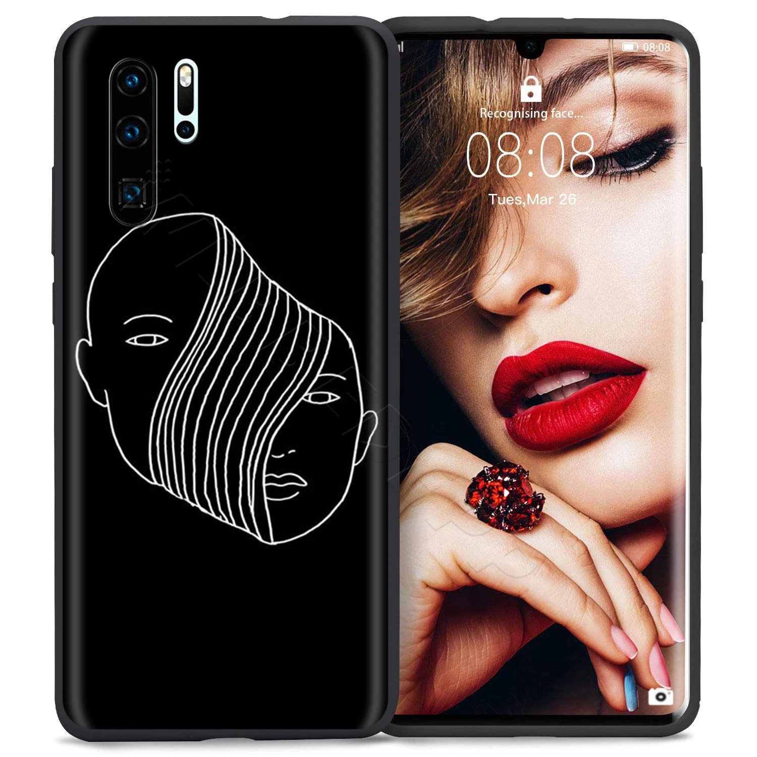 Webbedepp абстрактная линия лица чехол для Huawei P8 P9 P10 P20 P30 Lite Pro P Smart Z Mini