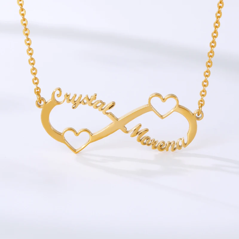Customized Stainless Steel Infinity Name Necklace Boho Jewelry Personalized Heart Bridesmaid Gifts | Украшения и аксессуары