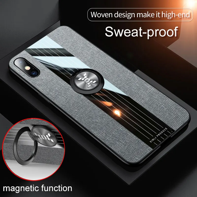 Чехол для Iphone X магнитный автомобильный держатель кольцевая задняя крышка Xr