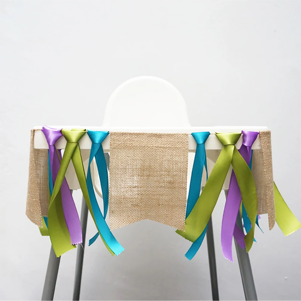 Синий фиолетовый зеленый лента с днем рождения ребенка душ юбилей вечеринка