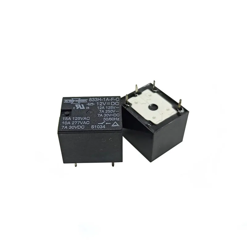 10 шт./лот 100% оригинальное новое реле 833H-1A-C 833H-1A-C-5VDC 833H-1A-C-12VDC 833H-1A-C-24VDC 833H 1A C 5V 12V 24V 4PIN 15A