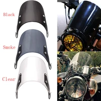 blackclear motorcycles custom compact sport wind deflector retro windshield 4 7 headlamp universal fit for yamaha harley