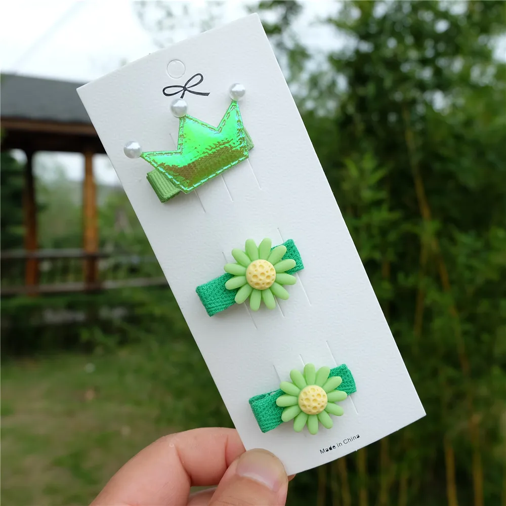 Цветные детские заколки для волос 3 шт./компл. блестящие в виде короны милые