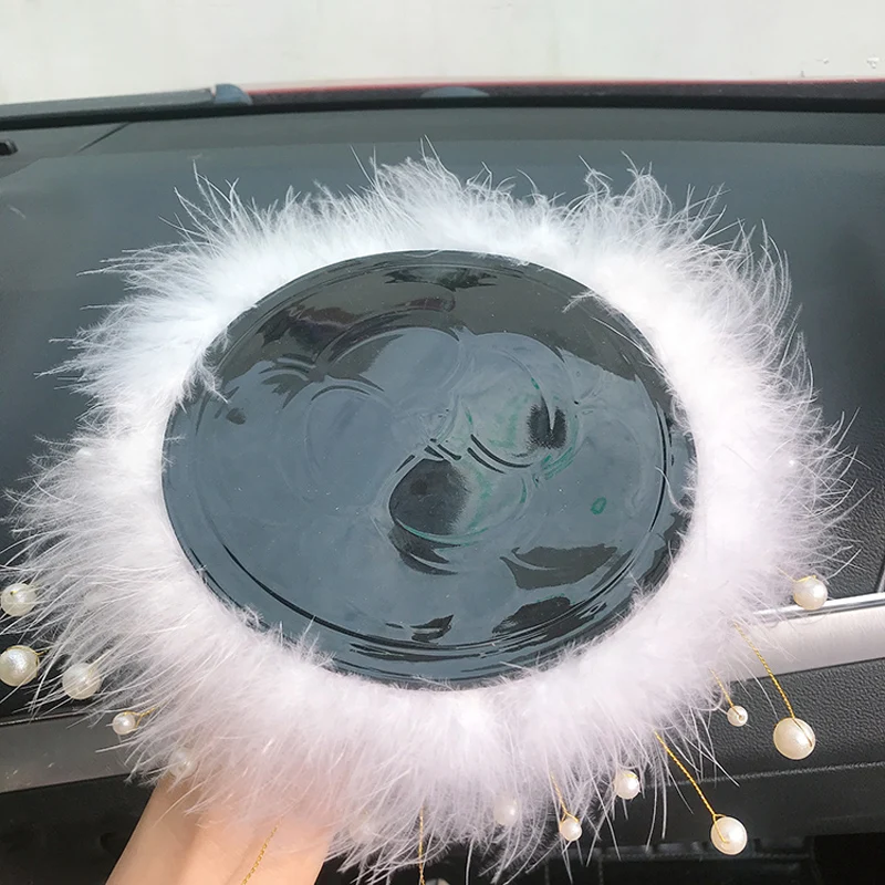 Зимний нескользящий автомобильный коврик с бусинами и жемчугом декоративный