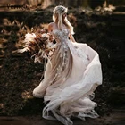 Богемное свадебное платье Verngo с открытыми плечами и 3D цветами, кружевное Тюлевое Платье Бохо для невесты, свадебное платье с открытой спиной в деревенском стиле