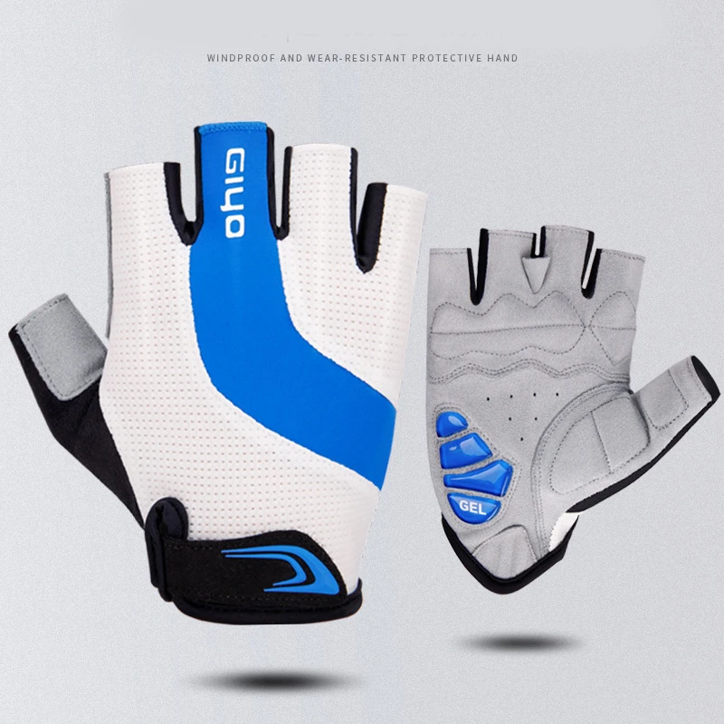 

Перчатки на полпальца для мужчин и женщин, дышащие велосипедные перчатки, противоскользящие противоударные дышащие велосипедные аксессуа...