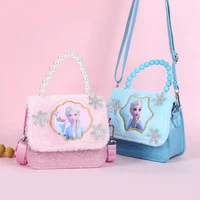 disney frozen plush backpack kindergarten shoulder girls bag kids crossbody purse plush toys cartoon elsa fashion shopping bag