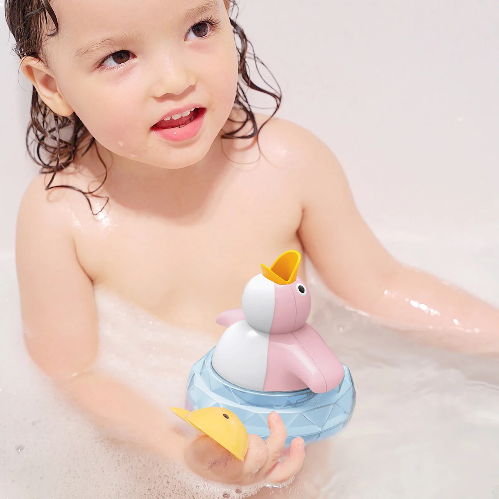 

Funny Infant Bath Toys Baby Electric Induction Sprinkler With Light Music Children Interactive Toys Water Play Penguin Bath Toys