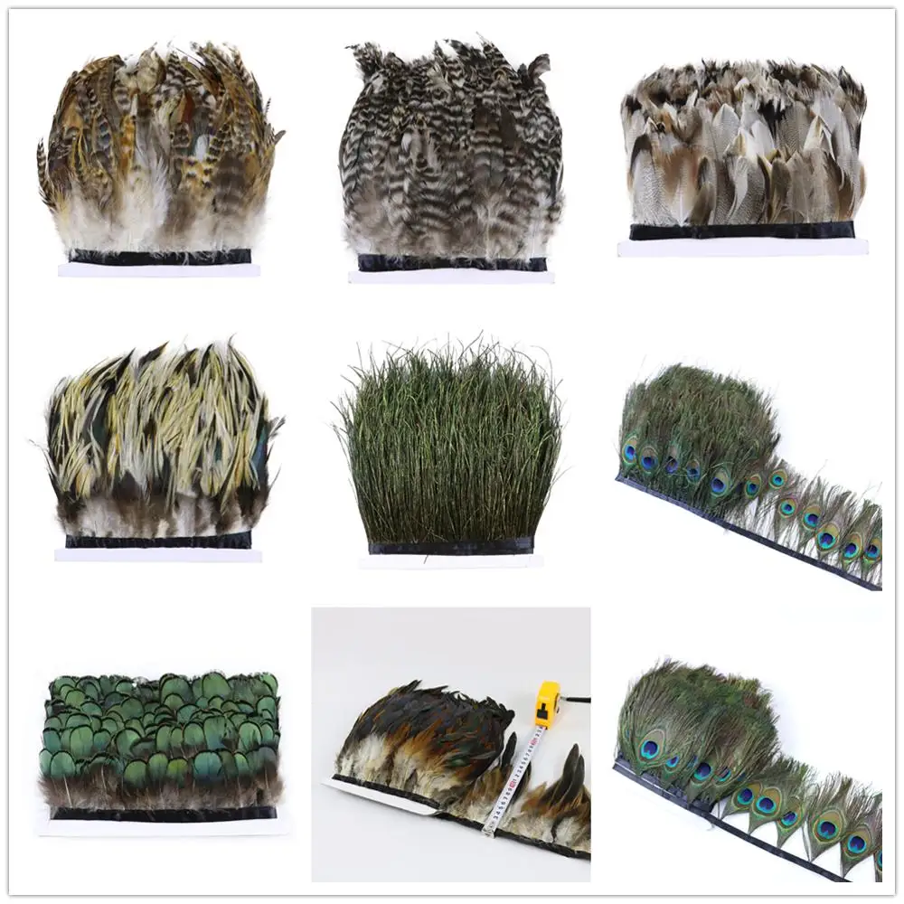 5 метров реальный петух в виде павлиньих перьев планки бахрома гусей перо лента