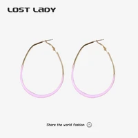 lost lady minimalist large hoop earrings statement geometric round earrings for women modern female jewelry wholesale