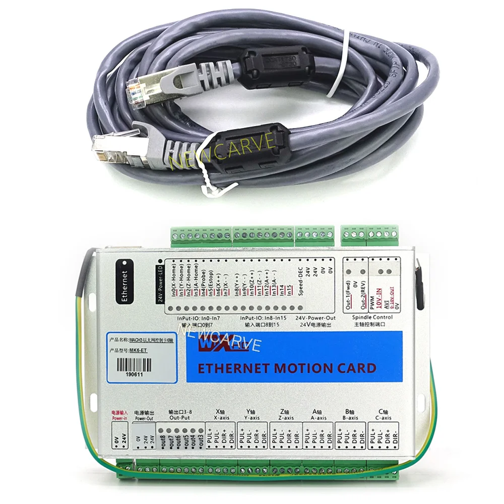 6 осей Mach3 контроллер WHB04-6 + MK6-ET Nema34 замкнутый цикл шаговый двигатель 12 нм 2 фазы
