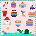 Антистрессовые Игрушки Pop, радужные игрушки-антистресс с пузырьками, сжимаемые игрушки с простым затемнением, антистрессовые игрушки для детей, взрослых и детей