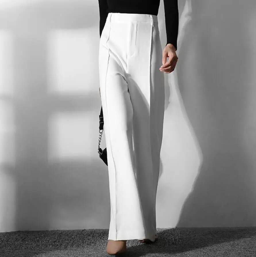 White suit wide-leg pants female 2020 summer new loose was thin versatile commuter female fashion elegant trousers r1042