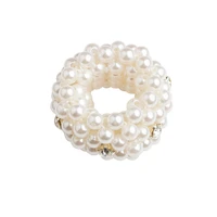 fashion women girls cute full pearls elastic hair bands ponytail holder elegant rubber bands scrunchie fashion hair accessories