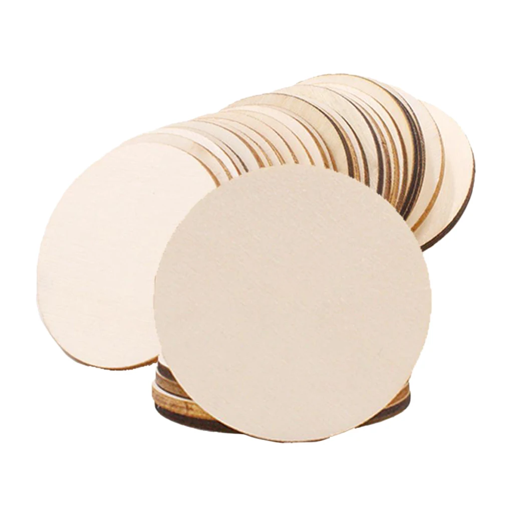 25X круглые деревянные штук украшения незаконченные выращиваемого на древесном