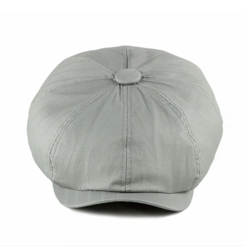 Винтажная полосатая плоская шляпа Повседневный Ретро мужской берет газетчика