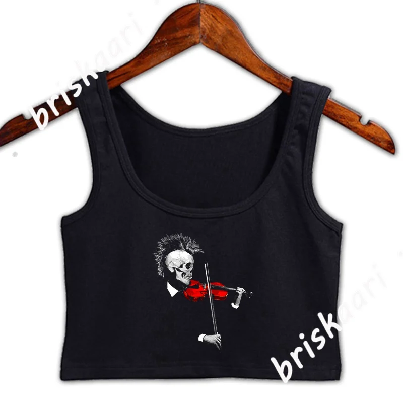 

Кроп-топ без рукавов с круглым вырезом, в стиле панк