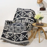 nordic geometry vintage blanket double sided cotton knitting wall tapestry sofa towel bed cover felts carpet farmhouse decor