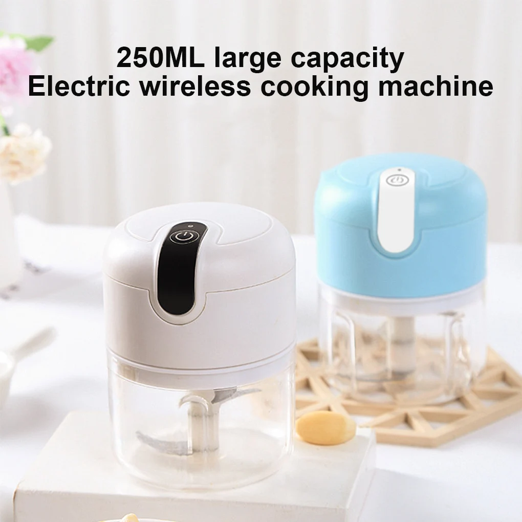 

Electric Food Chopper 250ML Electric Garlic Press Mincer Vegetable Chili Meat Grinder USB Wireless Food Chopper Kitchen Tool