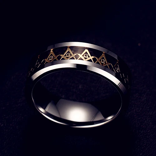 8 мм масонов кольцо кольца для женщин и мужчин ЗО с эмблемой золотого серебряного