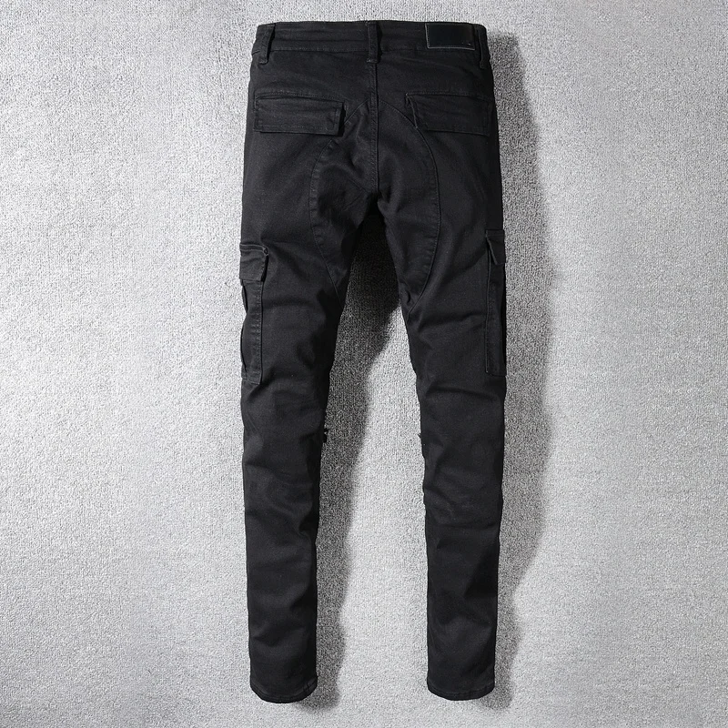 

High Street Fashion Brand New Amiri Frock in Black Hole & Patch Jeans Men's Stretch Slim Fit Skinny Pants