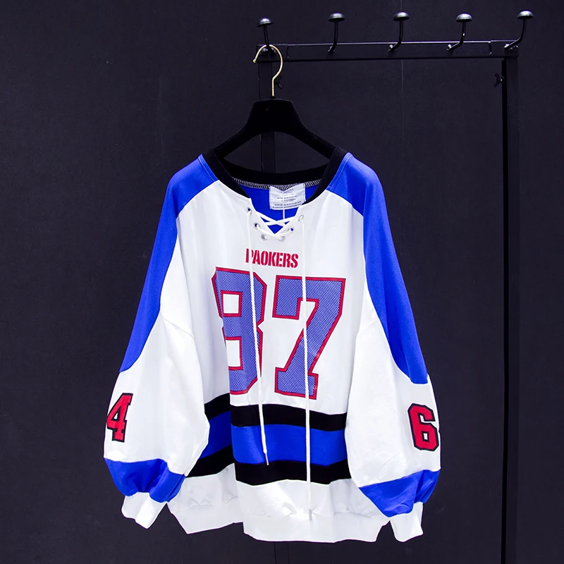 

2021 Spring Autumn New Letter Print Lace-up Women Sweatshirt Loose Oversized Korean-Style Hoodie Long-Sleeved Pullover Top