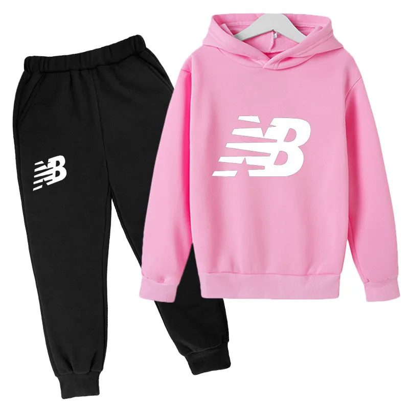 

Winter Baby Girls Fashion Pullovers Clothing Toddler Boys Sweatshirts Kids Cartoon Letter Hoodies 4-14 Years Sportwear Set