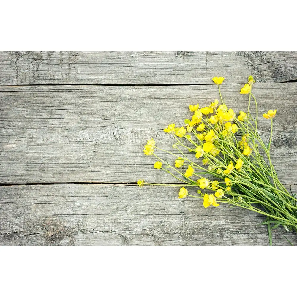 

Vinyl Custom Photography Backdrops Flower and Wooden Planks Theme Photography Background 200207FK-01