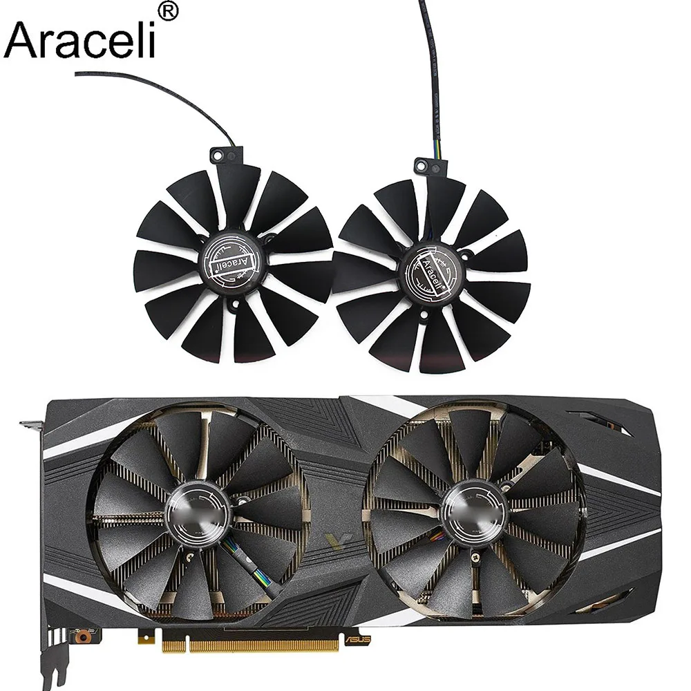 87 мм T129215SH FDC10U12S9 C 4Pin RTX 2060 2070 2080 DUAL Advanced OC вентиляторы для ASUS GeForce RTX2080 RTX2070|Кулеры и