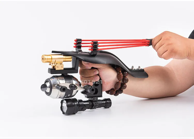 Рогатка Лазерная черная для охоты катапульта уличная мощная рыболовная стрела |