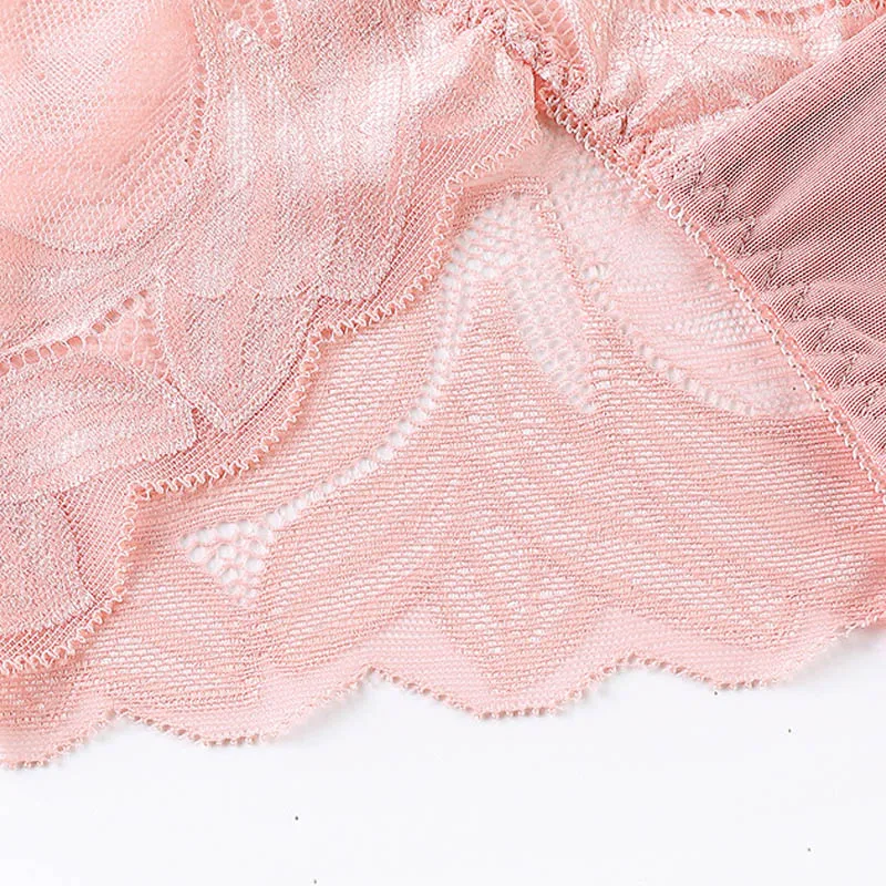 

Fashion Lingerie Women Soft Underwear Pure Color Sexy Breathable Mid-Waist Translucent Lace 1Pcs Elastic Women Briefs