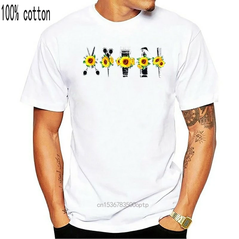 

Hairdresser Equipment With Sunflower T-Shirt