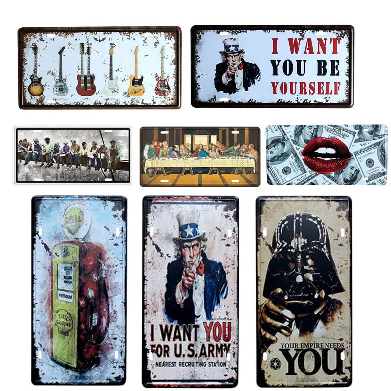 Флаги Винтаж металлический номерной знак автомобиля постер в стиле ретро