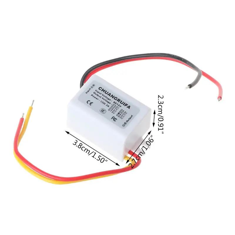 DC преобразователь 15W 12V понижающий до 6V 3A модуль питания Водонепроницаемый-белый |