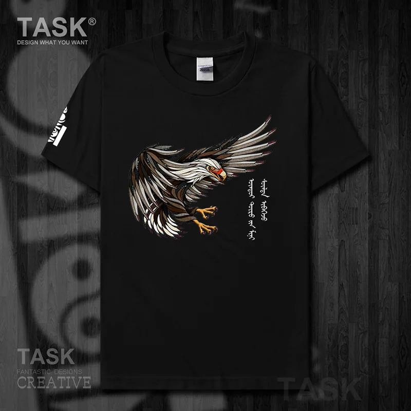 Mongolia MNG Mongol Mongolian element mens t shirt Tops t-shirt summer casual Falcon Totem tops Short sleeve clothes cotton 02