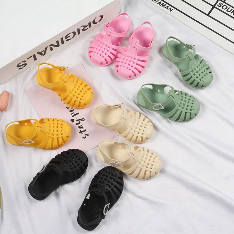 

Baby Gladiator Sandals Breathable Hollow Out Shoes PVC Summer Kids Shoes 2021 Fashion Beach Children Sandals For Boys Girls
