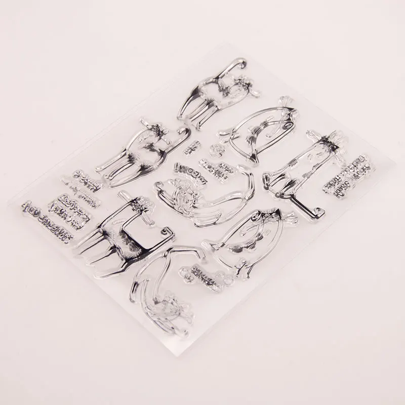 Прозрачный силиконовый штамп/печать с изображением животных 11x15 для