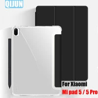 tablet case for xiaomi pad 5 pro 11 0 2021 leather smart sleep wake trifold stand solid cover shell funda capa for mi pad5 5th