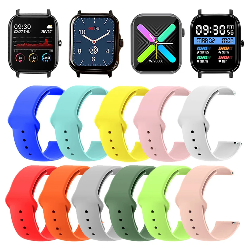 Силиконовый ремешок для Haylou LS02/Mibro Air браслет часов 20 мм браслеты Xiaomi Huami Amazfit Bip S U