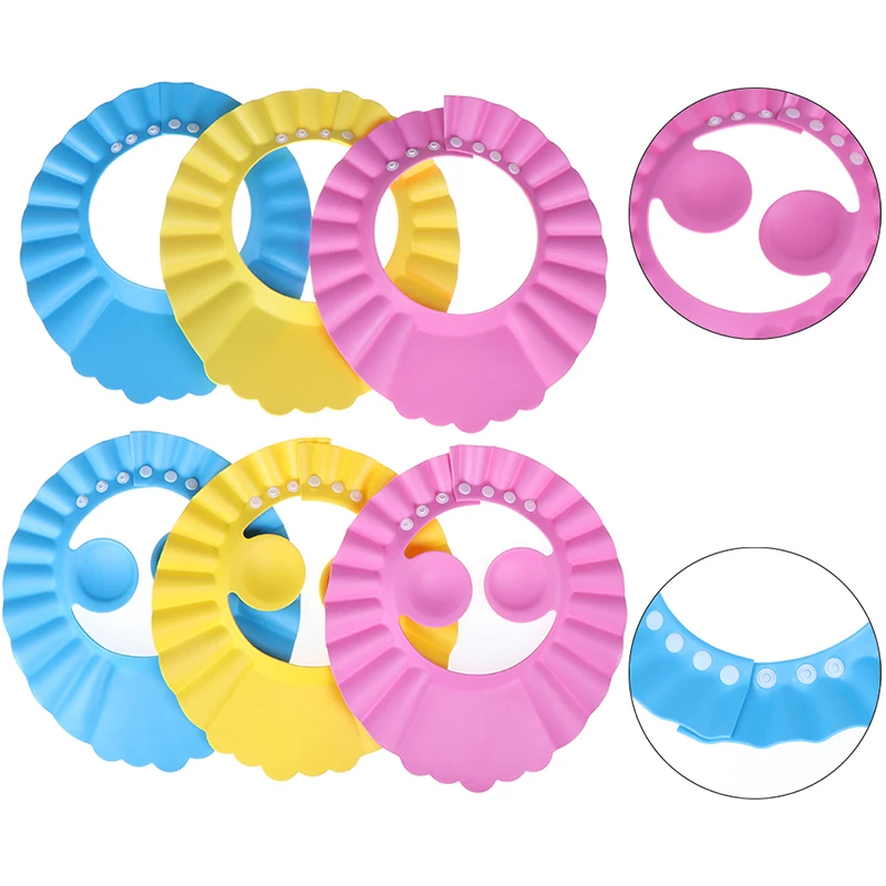 

Shampoo Cap Durable Baby Bath Visor Hat Adjustable Baby Shower Protect Eye Water-proof Hair Wash Shield For Infant
