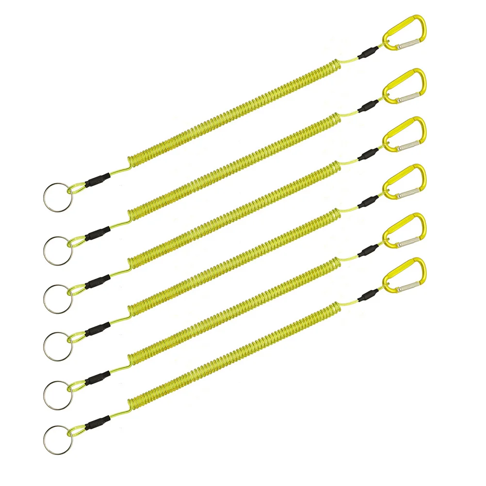 

12 шт. 2,3 мм 6 цветов рыболовный шнурок выдвижной эластичный стальной трос брелок для защиты от потери пружинный рыболовный трос для улицы
