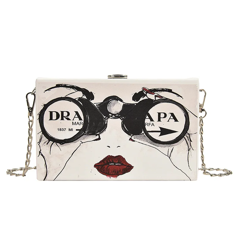 Funny Small Bag Female Bag 2021 New Graffiti Personality Mobile Phone Fashion All-Match Casual One-Shoulder Chain Messenger Bag